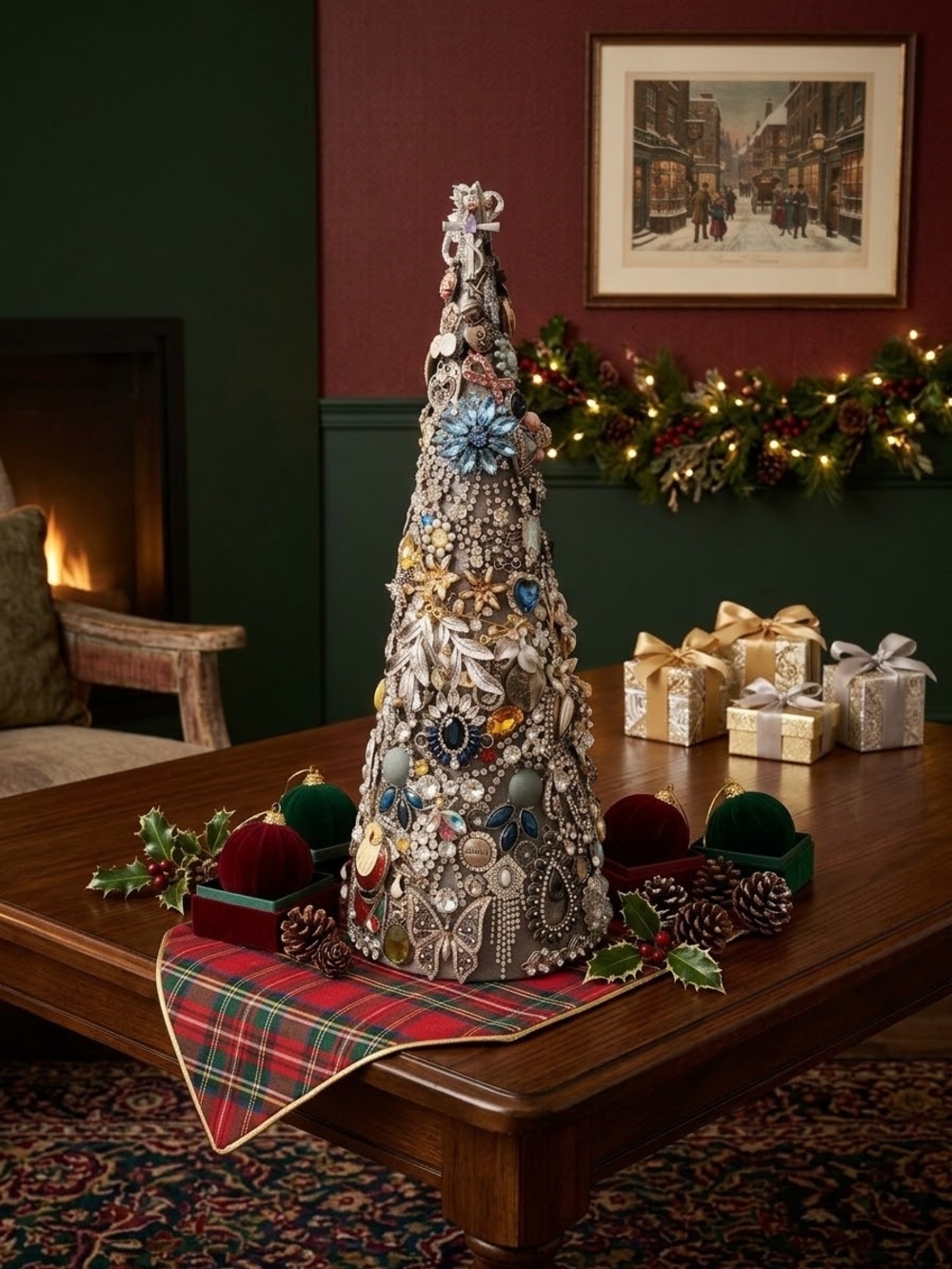 Handcrafted Jeweled Christmas Tree
